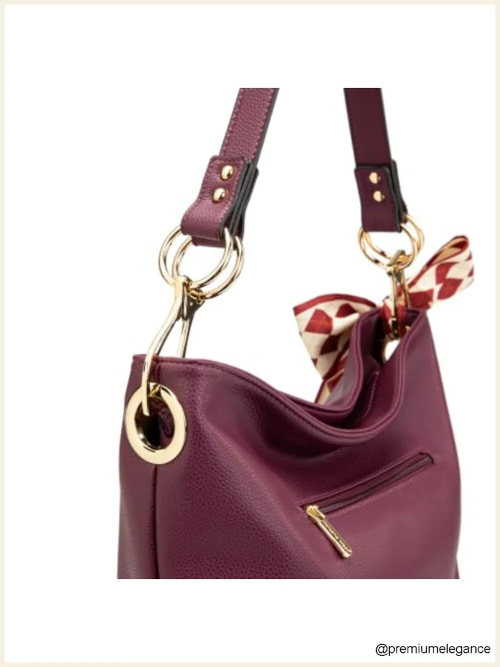 Faux Leather Hobo Bag Top Handle Satchel Shoulder Purse Bucket Handbag